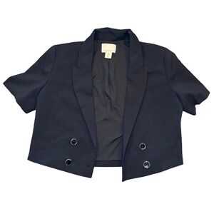 Cynthia Rowley Short Sleeve Cropped Black Blazer Size M
